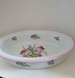 Spode China Marlborough Sprays Oven to table Au GratinDish 11" x 6" Floral